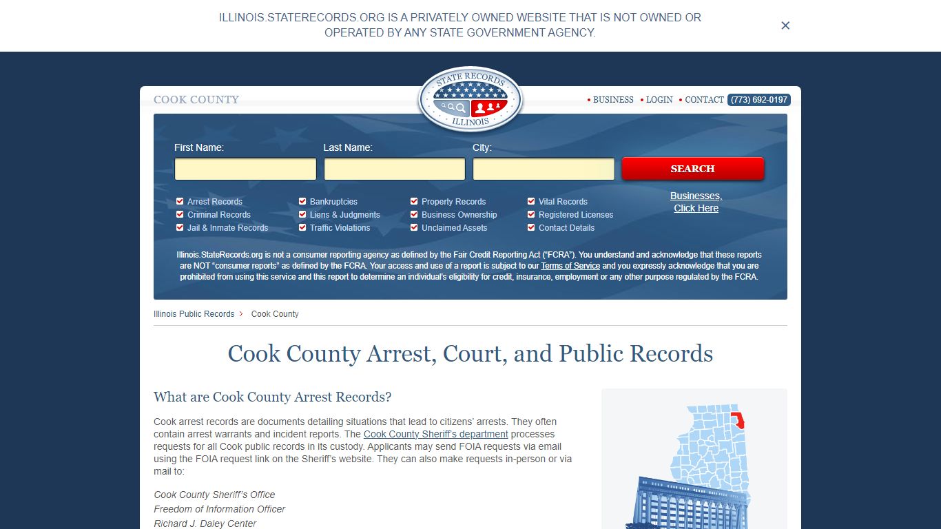 Cook County Arrest, Court, and Public Records